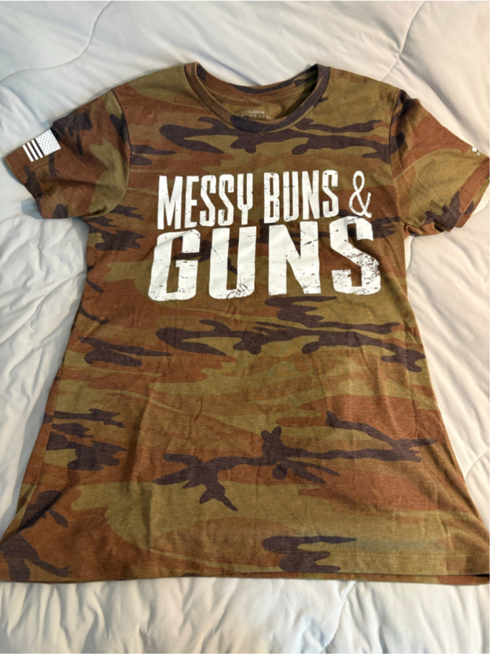 Grunt Style Woodland Camouflage Graphic Womens Tee Large